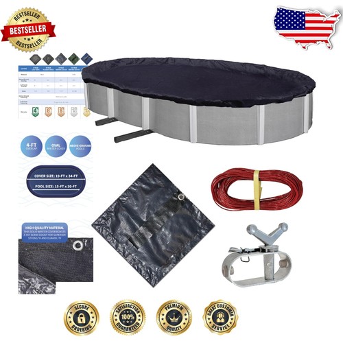 Premium 15x30 FT Navy Blue Above-Ground Pool Winter Cover with Warranty ...