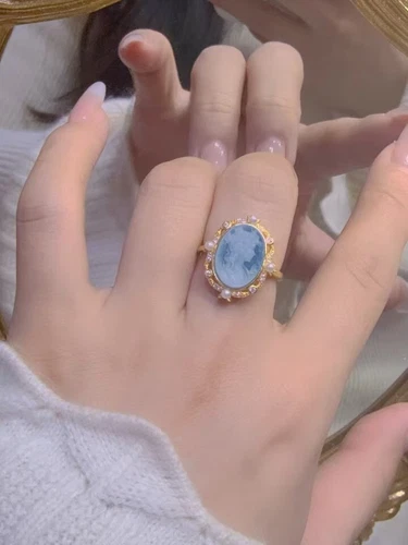 Antique Style Cameo Ring 925 Silver plated Vintage Ring Estate Jewelry Gift21