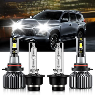 For Mitsubishi Montero Sport 2005-2015 9005+D2S LED HID Headlight Bulbs 6500K