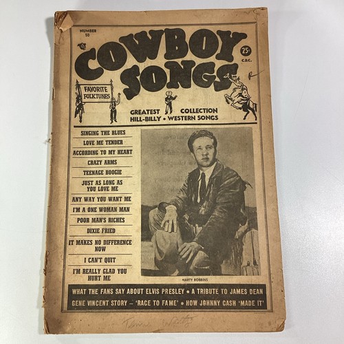 Elvis Cowboy Songs Magazine 1957 Marty Robbins James Dean Cash DJs Reeves Vincen - Picture 3 of 24