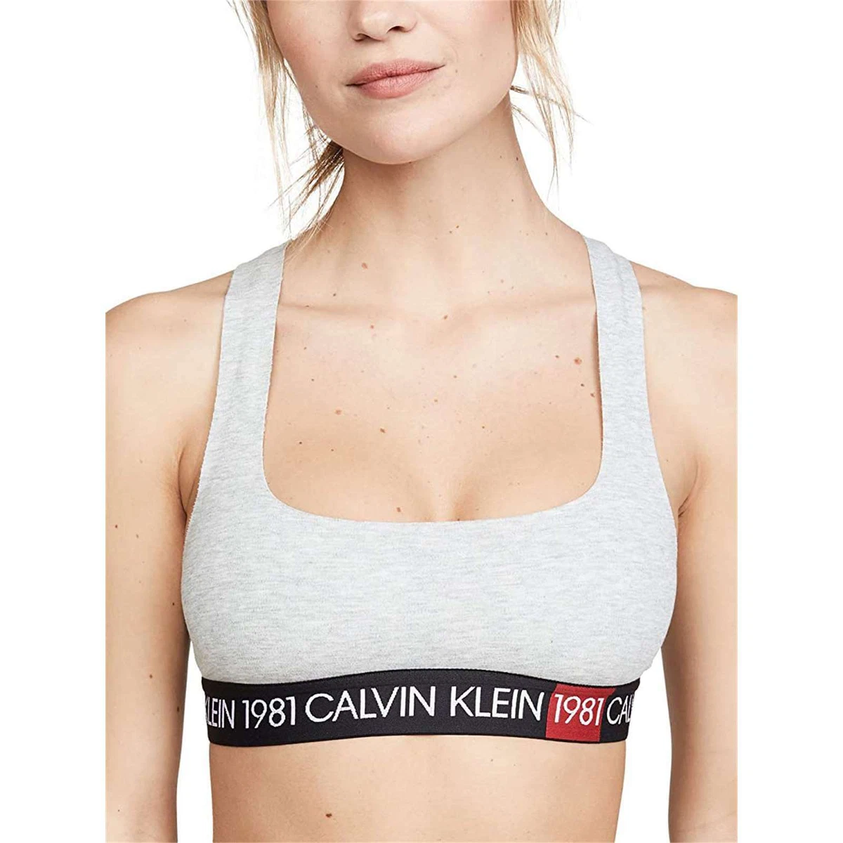 Calvin Klein Women Underwear Athletic 1981 Bold Unlined Racerback Sport  Bralette | eBay