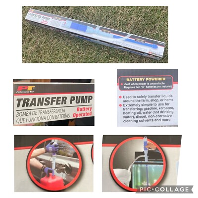 Fluid Transfer Pump Battery Powered Operated Gas Oil Water Liquid Siphon 2.6 GPM