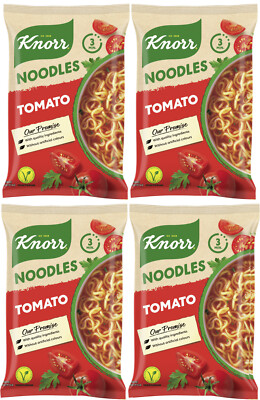 4 KNORR TOMATO Flavor Ramen Instant Noodles Vegetarian European Snacks 65g