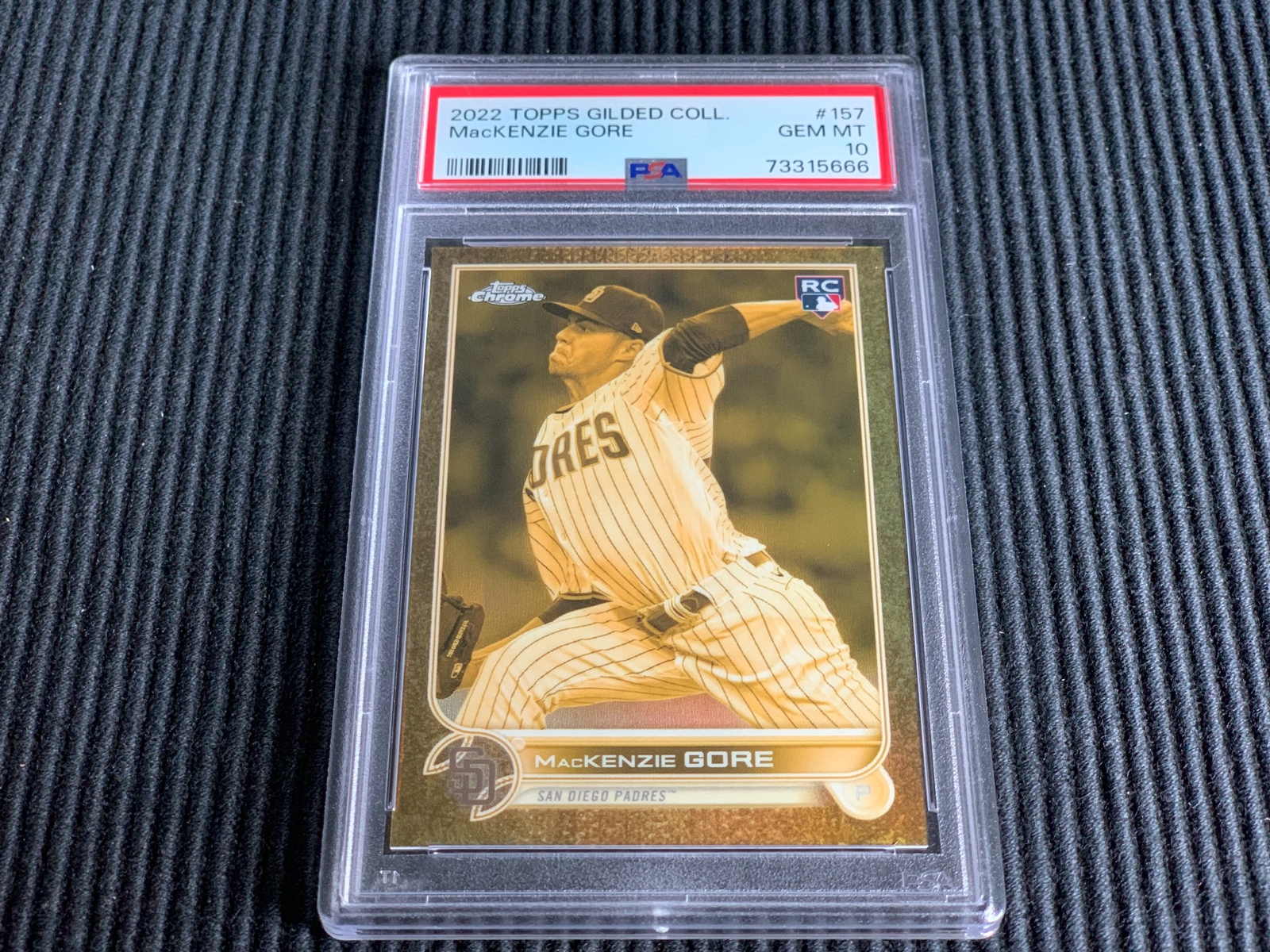 2022 TOPPS GILDED #157 MACKENZIE GORE *ROOKIE #180/199 PSA 10 GEM MINT* PADRES
