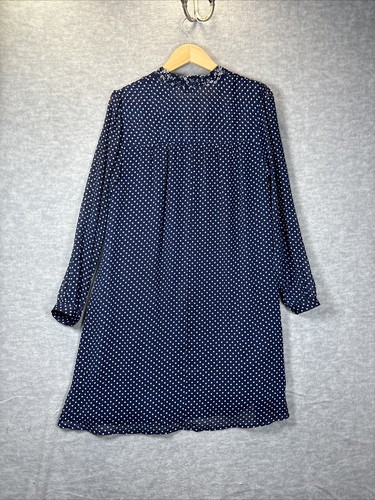 Anthropologie Kleid 11 1 Tylho Isla gepunktet Blumen marineblau transparent Krawatte Ausschnitt Mod - Bild 13 von 13