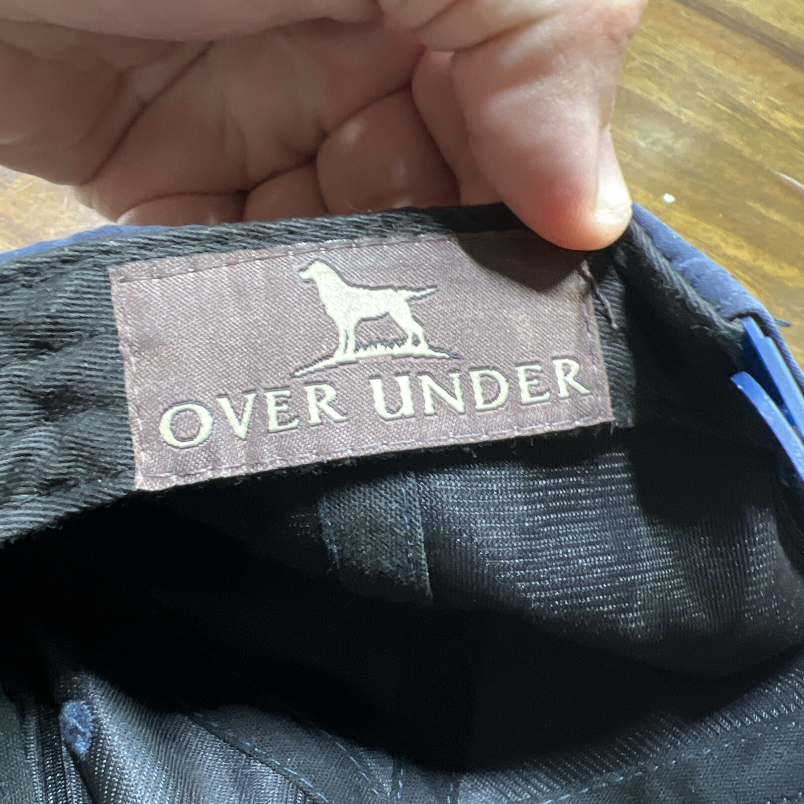 Over Under Flag Patch Hat Snap Back Big Patch Navy - image 9