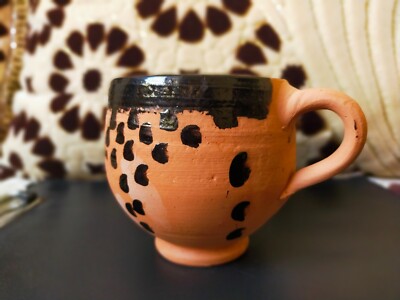 Pottery cup, clay cup, handmade cup, decorated cup, decorative cup, cup that giv