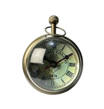 6" Round Victoria London  AK017 Paperweight Clock With Compass Clock WORKS