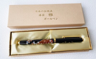 Maki-E Urushi Lack Makie Kugelschreiber Yamanaka Lackwaren Kirsche Fuji Japan