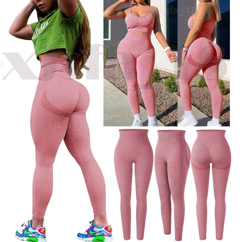 Women Anti Cellulite Yoga Pants High Waist PUSH UP Leggings Workout Trousers Gym - Picture 21 of 23