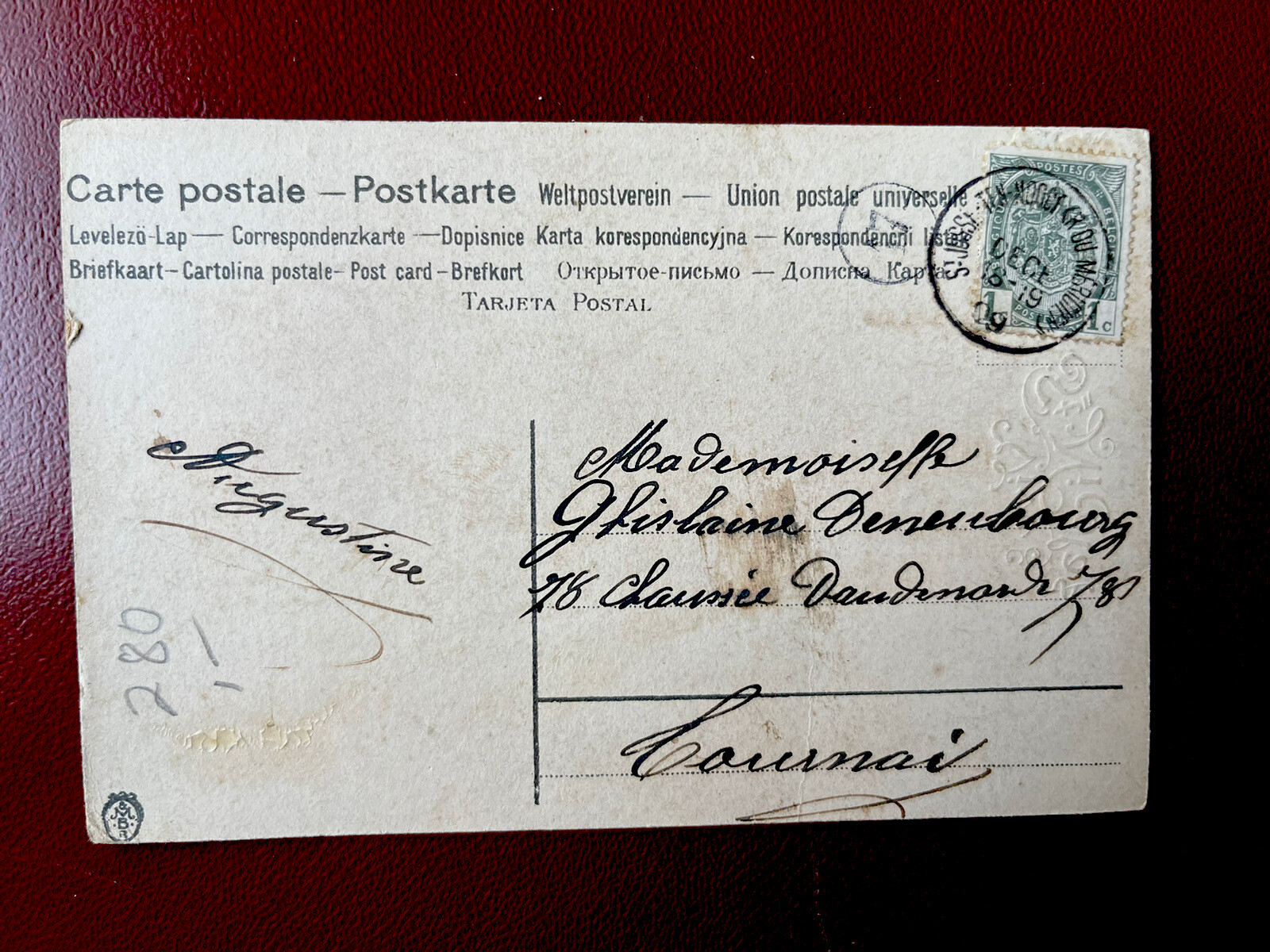 2 Antique Santa Postcards Brown (1906) Red (1909) Coats. Russian