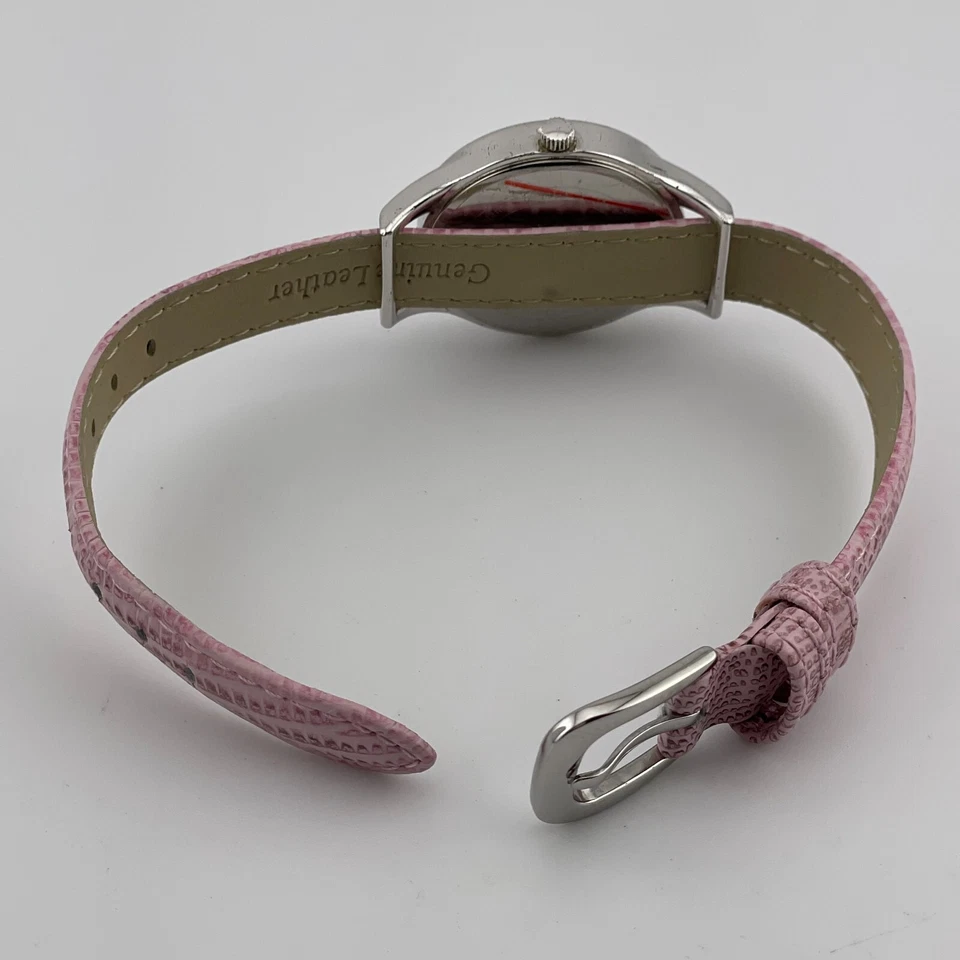 Женские часы Ecclissi из чистого серебра 29 мм корпус розовый кожаный ремешок жемчужный вид - Изображение 3 из 4