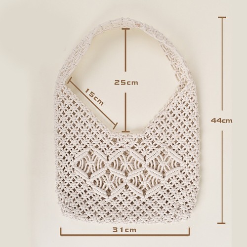 Hollow Crossbody Bag Cotton Shoulder Bag Casual Messenger Bag - Picture 16 of 18