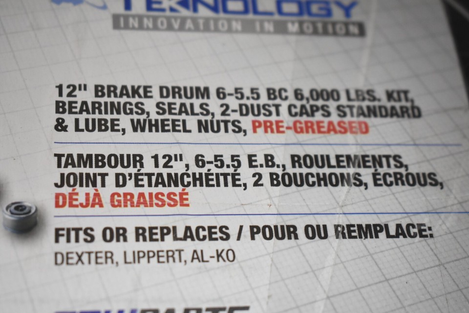 Axle Teknology Genuine 12" Trailer Hub & Drum Assembly Missing Hardware