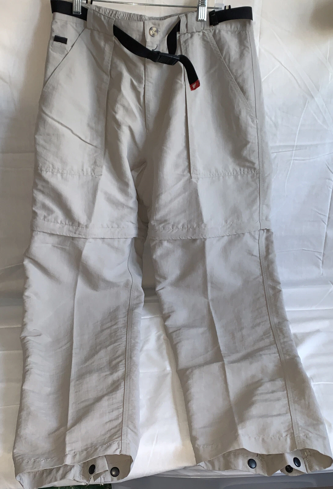 THE NORTH FACE Men's Beige Nylon Convertible Cargo Belted Pants Size Large