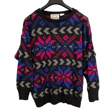 Vintage Design England Sweater Men L Nordic Fair Isle Pullover Cabin Ski Outdoor