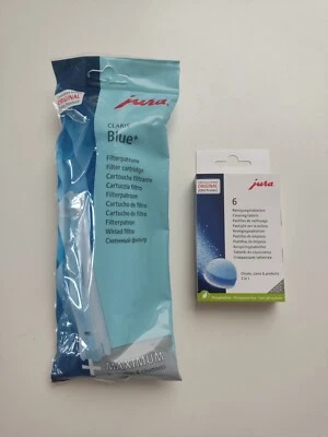 10 JURA BLUE Claris Filter+24228 + 6 Reinigungstabletten 24225 3 Phasen neu