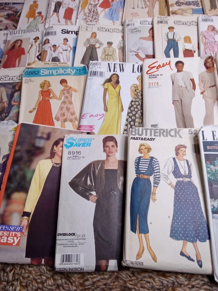Lot of 27 Vintage Sewing Patterns Women's Fashion Clothes Dress Simplicity Mixed - Image 3 of 4