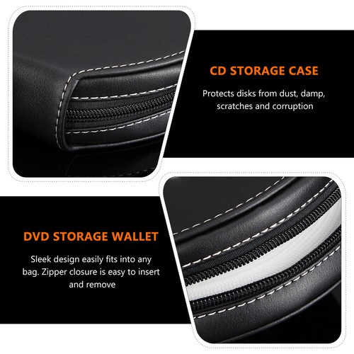 20 Capacity DVD Case Portable Zipper CD Storage Case Holder Disc Bag - Afbeelding 2 van 12