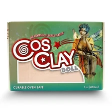 M00444 MOREZMORE 1 lb Cosclay Doll WARM BEIGE Flexible Polymer Clay Soft Grade