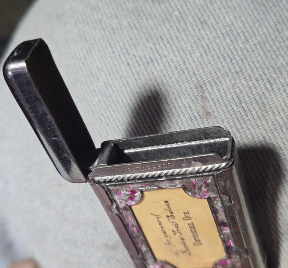 RARE DAMASCUS OREGON BARLOW SALOON MATCH SAFE ATTRACTIVE LK eBay