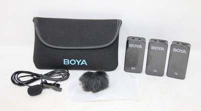 3x BOYA by-XM6 2.4GHz Dual-Channel Rechargeable Wireless Microphone w/Case Only!