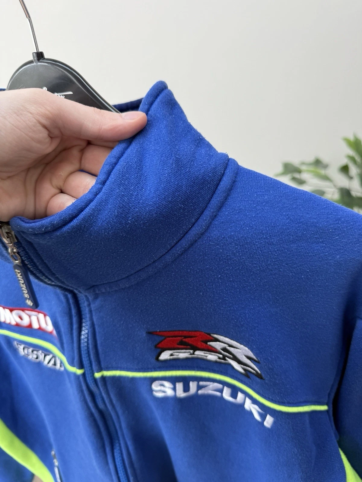 Vintage Suzuki MotoGP Team Jacket Mens Blue Full Zip Racing Motul Logo image 11