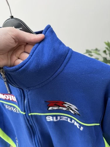 Vintage Suzuki MotoGP Team Jacket Mens Blue Full Zip Racing Motul Logo image 11