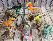 Lot of 10 Dinosaur Figures Moveable Legs T Rex Velociraptor Triceratops Sound