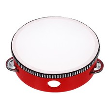Tambourine Drum 6 Inch Hand Held Tambourine for Adults, Red