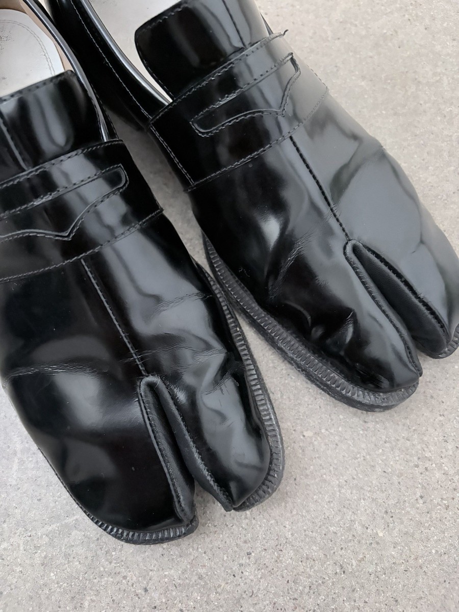 Maison Margiela Tabi Loafers Size 39 Black Split Toe Leather Shoes