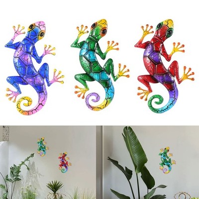 Metall Gecko Echsen Wanddeko Salamander Eidechse Wandhänger Dekofigur