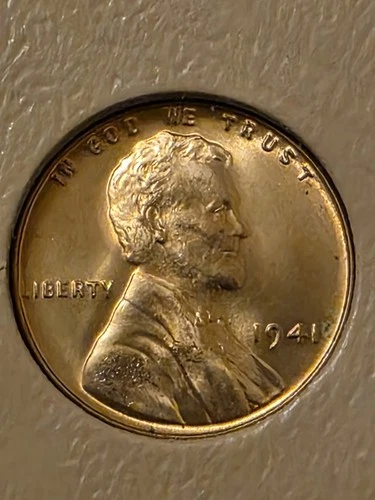 1941 P BU Red RD - Lincoln Wheat Cent  Penny /BLAZING RED++ / PERFECT ALBUM CENT