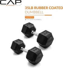 PAIR of 35 lbs. Coated Dumbbell For Home Gym.