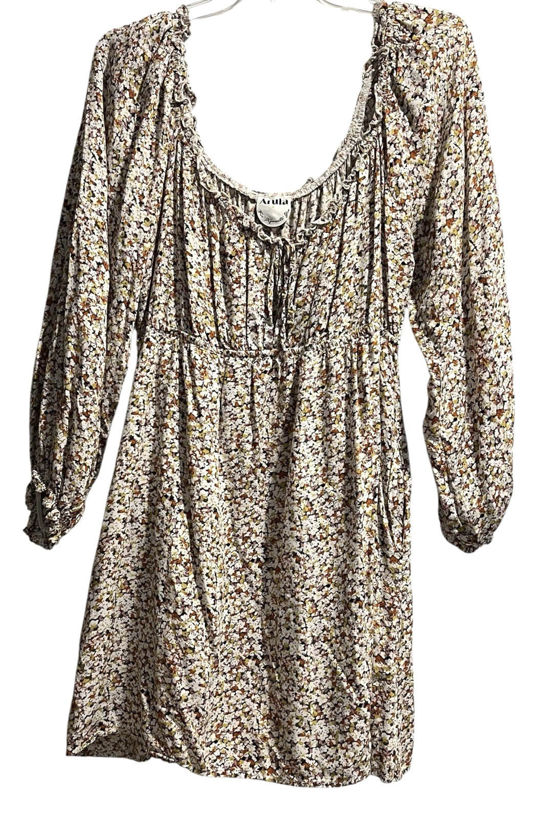 Arula Altar’d State Peasant Floral Dress Size X 10 12 Puff Sleeves Cottage Core