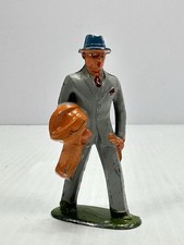 1930's Barclay MAN in Gray OVEROCOAT Over Arm Dime Store Lead Figure