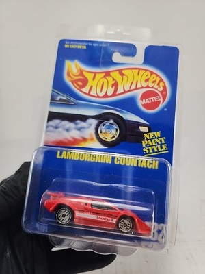 Hot Wheels Lamborghini Countach Red  1991 MOC 232 Blue Card with Protector 