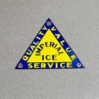 VINTAGE IMPERIAL ICE PORCELAIN SIGN CAR GAS OIL TRUCK MOTORCYCLE