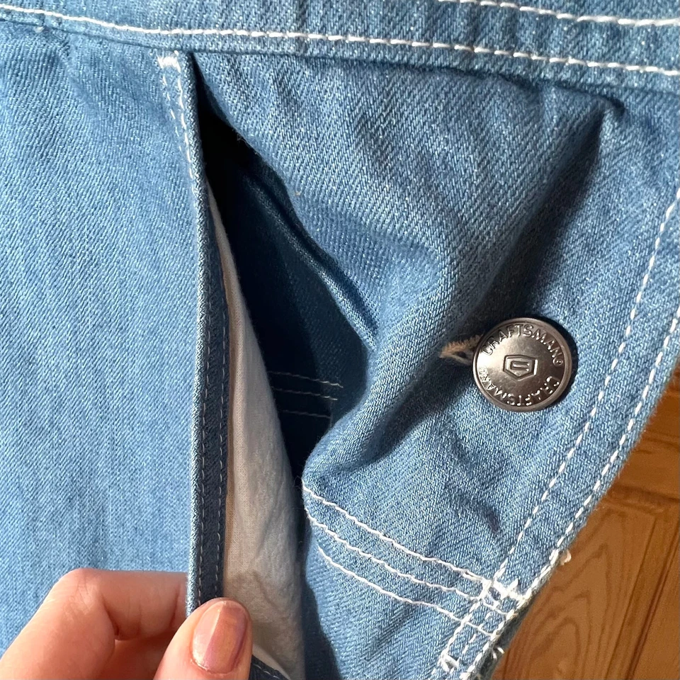 Macacão jeans azul carpinteiro masculino Craftsman 48x30 - Imagem 4 de 4