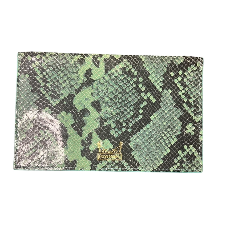 Henri Bendel绿色蛇皮设计信封包 — 第 2/4 张图片