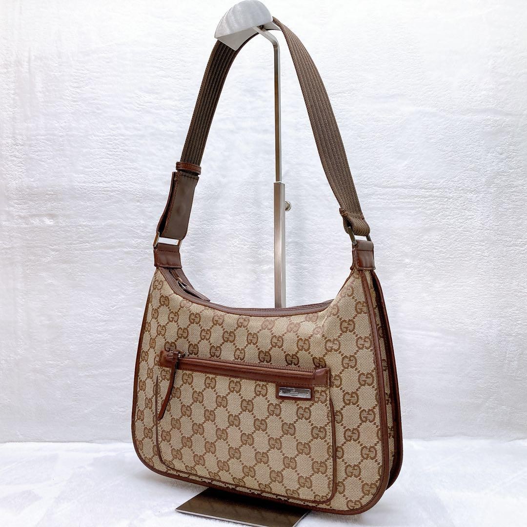 GUCCI GG Brown One Shoulder Bag in Excellent Condition Imported from Japan