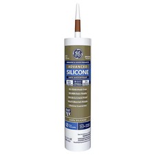 Ge Silicone Sealant, 10 oz, Cartridge, Brown, Silicone Base, Advanced Silicone