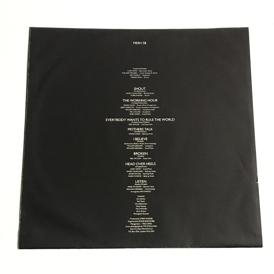 Tears For Fears - Songs From The Big Chair LP Vinyl Record A1/B1 - MERH 58 EX/EX - Image 4 of 4
