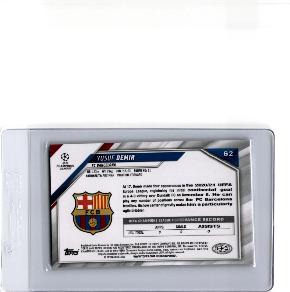 2021-22 Topps Chrome UEFA Champions League #62 Yusuf Demir - Image 2 of 2