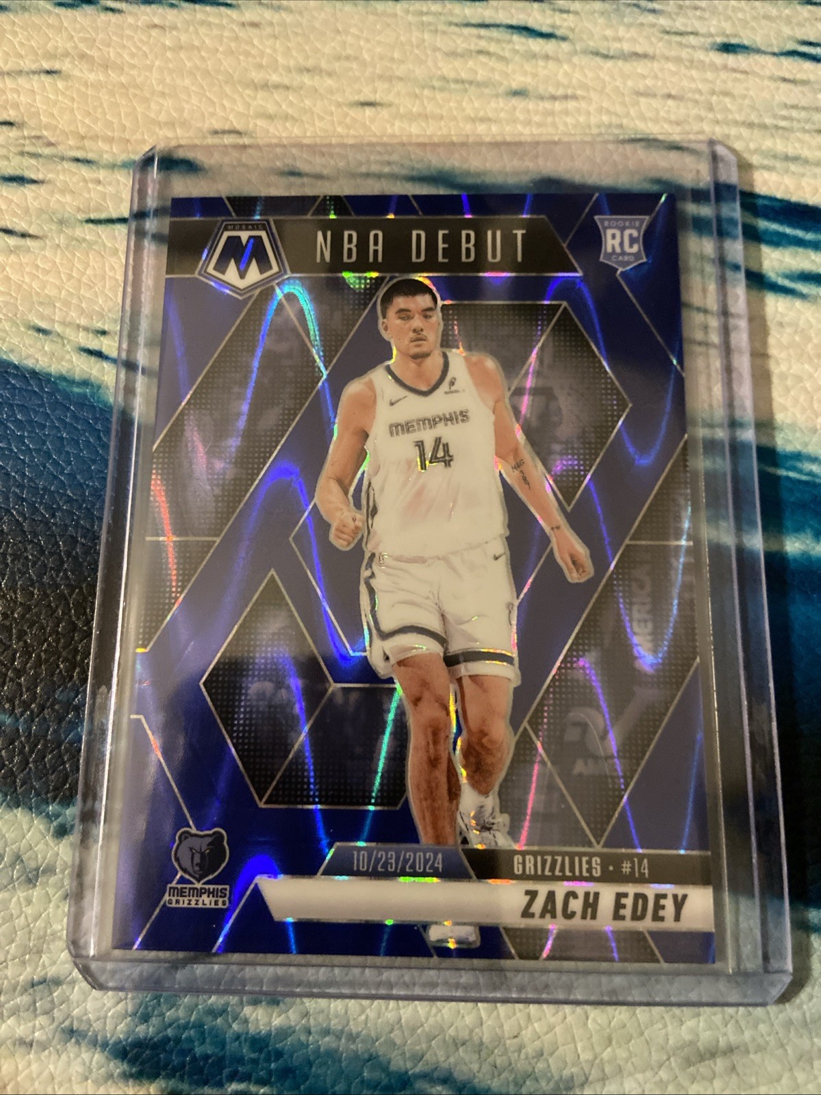 2024-25 Panini Mosaic Zach Edey NBA Debut Blue Seismic Rookie /149