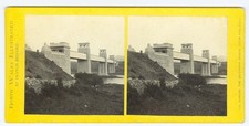G2102~ WALES – Bangor Britannia Bridge 1860s Stereoview – F. Bedford