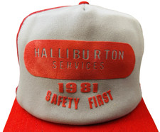 Vtg Halliburton Services Safety First Trucker Hat 1981 USA Rare