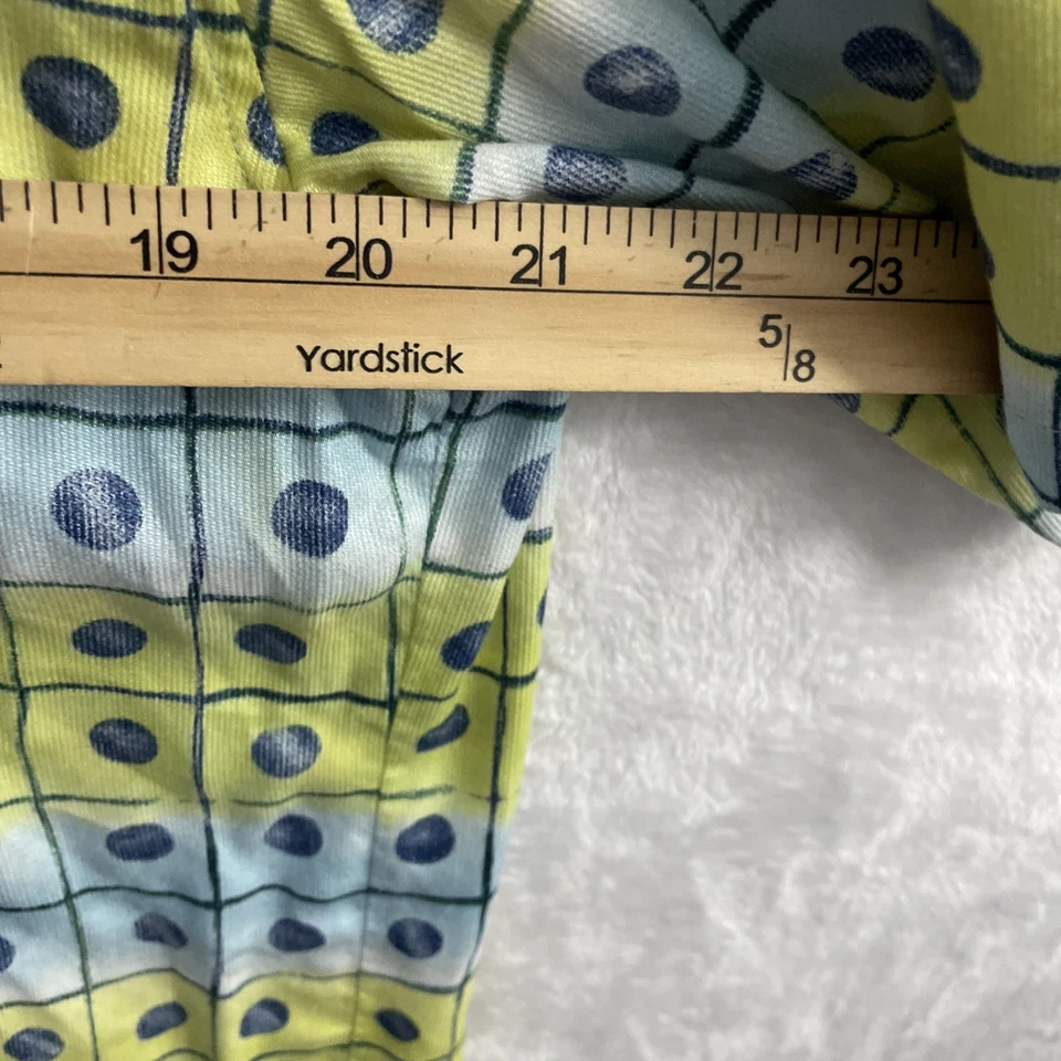 Casa Moda Mens Hawaiian Shirt Blue Green Geometric Medium Rayon VTG Collar - Image 3 of 4