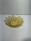 Vintage Federal Glass Petal Bowl  6" Yellow/ Amber Depression Glass