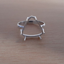 925 Sterling Silver 6mm Trillion Bezel Ring Blank Handmade Jewelry Setting